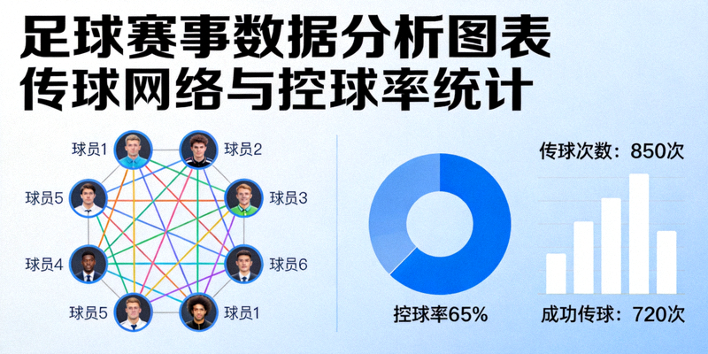 足球赛事数据分析图表 - 传球网络与控球率统计
